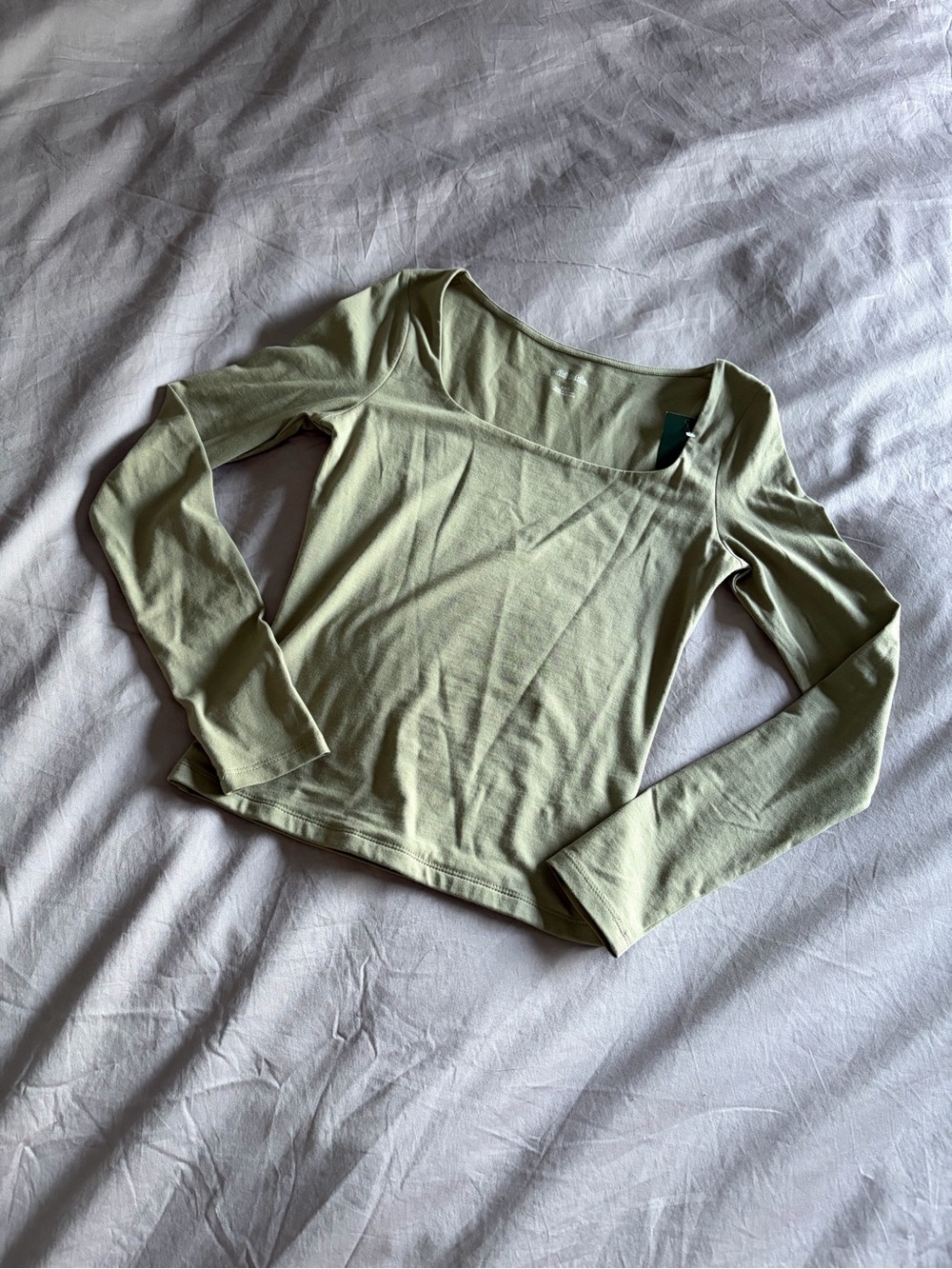 NWT | Women's Square Neck Lightweight Long Sleeve Top - Sage